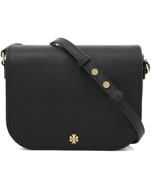 Tory Burch Emerson Womens Saffiano Leather Crossbody Bag (Black) | Amazon (US)