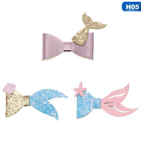 AkoaDa 3 Pieces/set Gradient Color Bow Mermaid Hair Clip Boutique Unicorn Hairgrips Girls Hair Acces | Walmart (US)