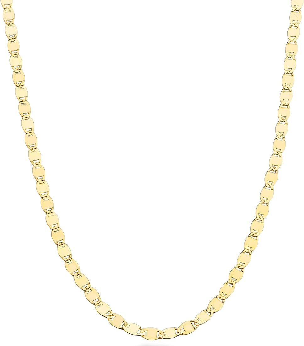 Miabella Italian 18K Gold Over 925 Sterling Silver Sparkle Mirror Link Chain Necklace for Women, ... | Amazon (US)