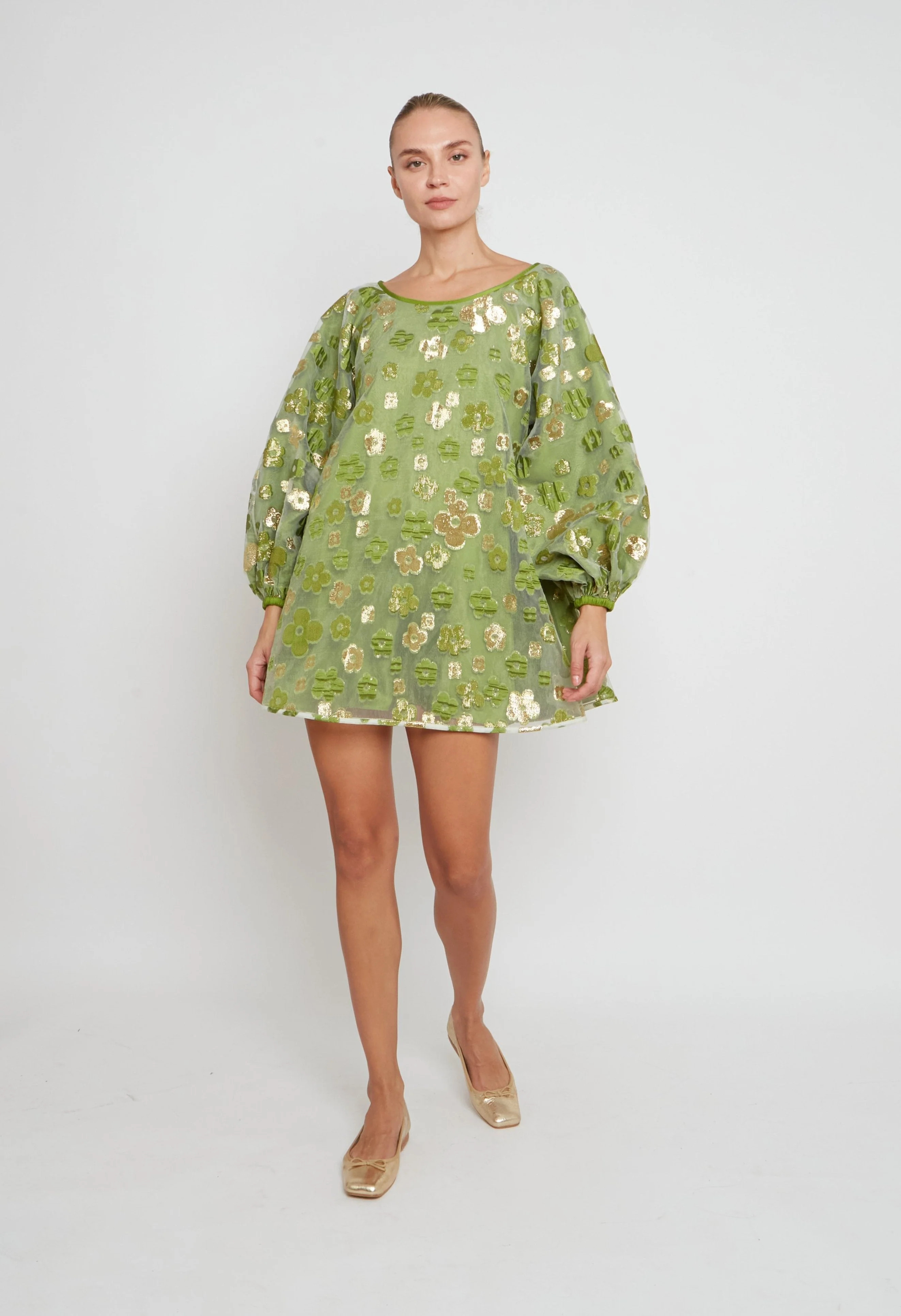 Pre Order Retro Green Organza Good Luck Dress | Arianne Elmy