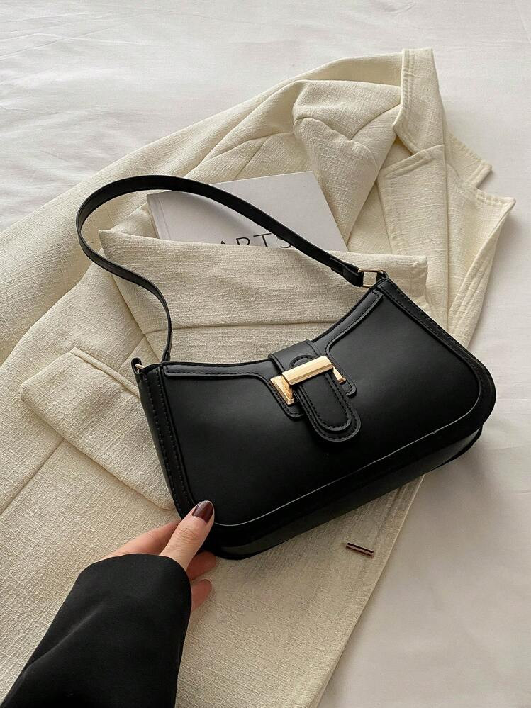 Elegant Crescent-Shaped Underarm Shoulder Bag For Women, Chic Casual Fashion, Solid Color Underarm Bag, Tready Crescent Moon Bag For Women | SHEIN