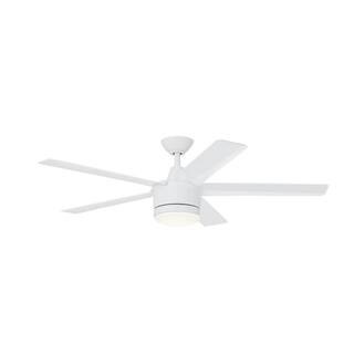 Merwry 52 in. Integrated LED Indoor White Ceiling Fan with Light Kit and Remote Control | The Home Depot
