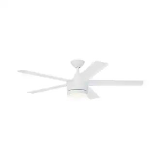Home Decorators Collection Merwry 52 in. Integrated LED Indoor White Ceiling Fan with Light Kit a... | The Home Depot