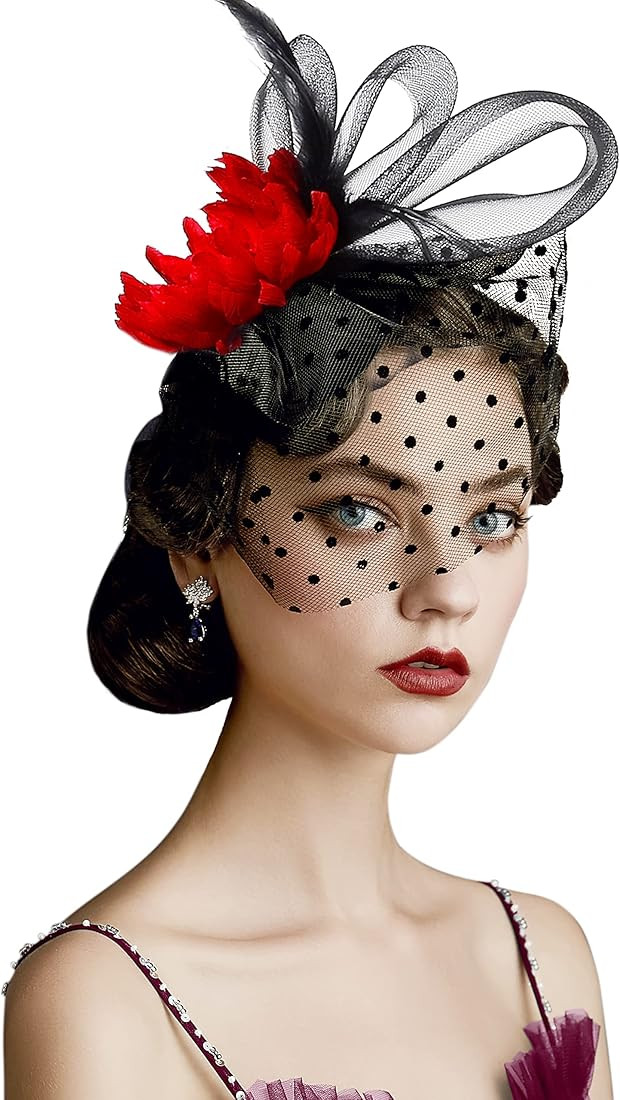 BABEYOND Fascinator Hat Veil Feather Fascinators Hair Clip Tea Party Pillbox Derby Hat Fascinator... | Amazon (US)
