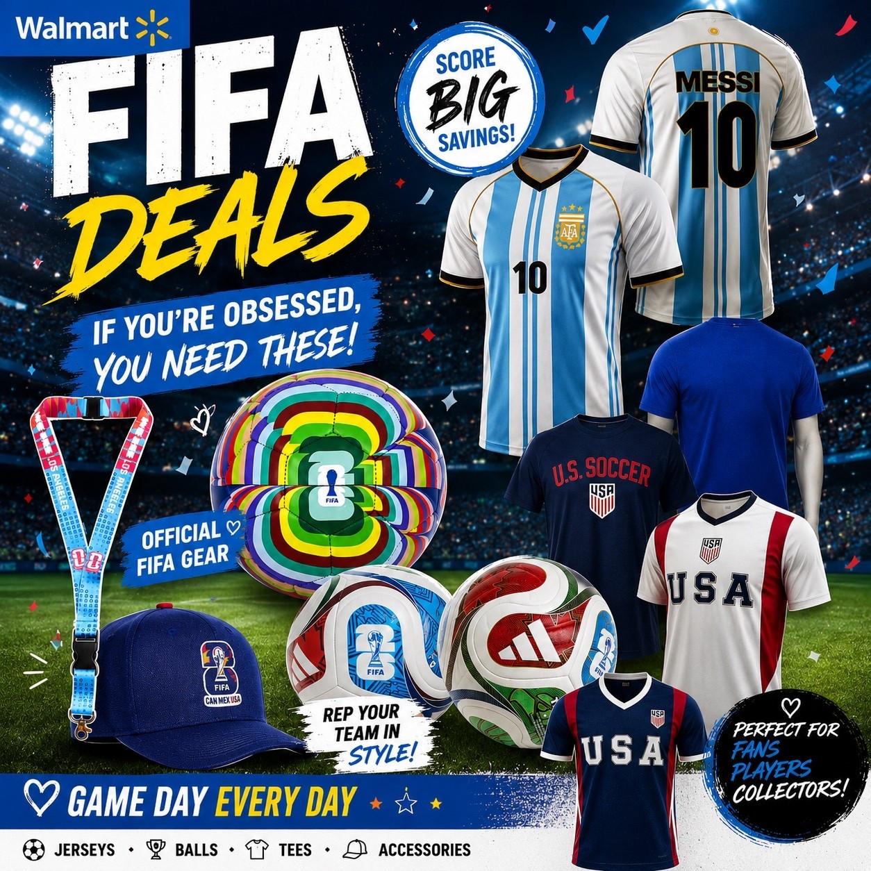 ⚽️ FIFA fans... this one is for YOU! 🌎🔥
If you're counting down to kickoff, you have to check out these Walmart FIFA finds! 🙌 Jerseys, soccer balls, fan gear, hats, lanyards, and so much more—all in one place to get you game-day ready. Walmart has expanded its FIFA and World Cup merchandise lineup, making it a great time to grab your favorites before the best styles sell out.

#LTKSeasonal #LTKSaleAlert #LTKstorytime