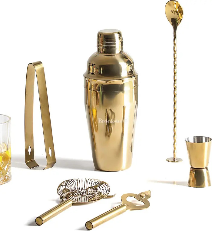 BROOKSTONE 7-Piece Goldtone Cocktail Serving Set | Nordstromrack | Nordstrom Rack