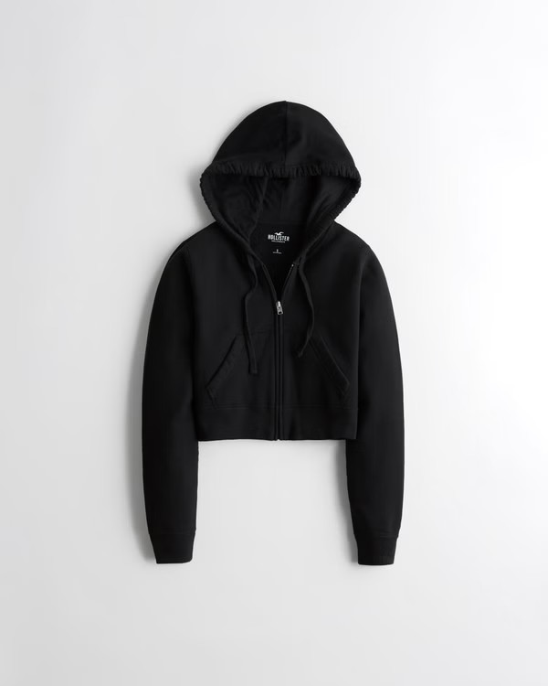 Women's Slim Crop Full-Zip Hoodie | Women's Tops | HollisterCo.com | Hollister (US)