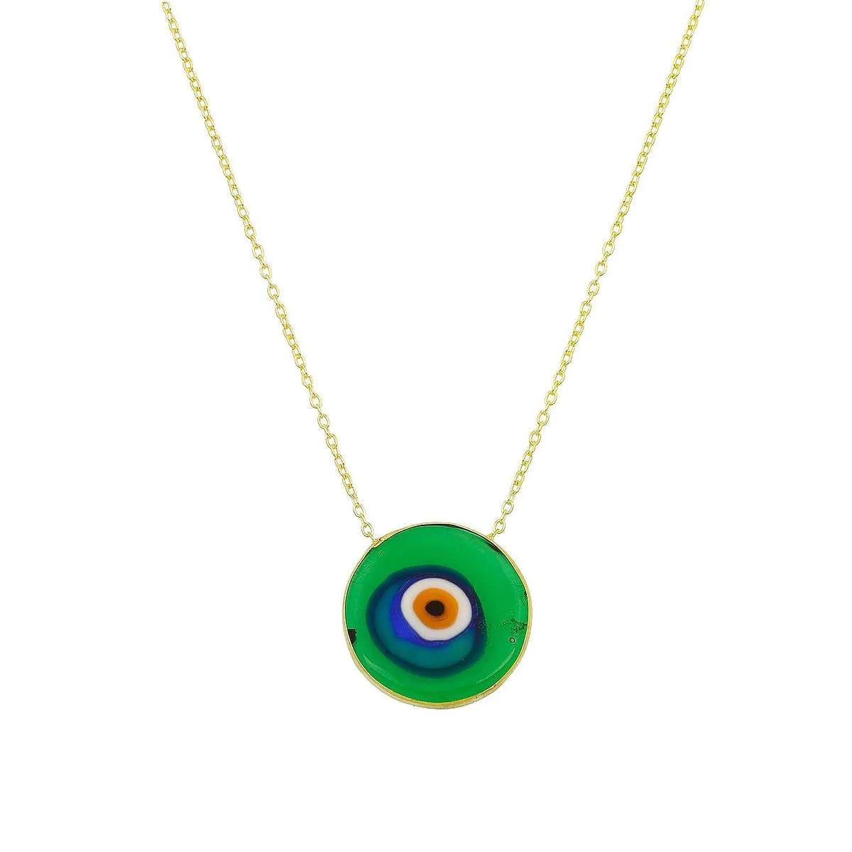 Antique Evil Eye Necklace in Green | Ragen Jewels