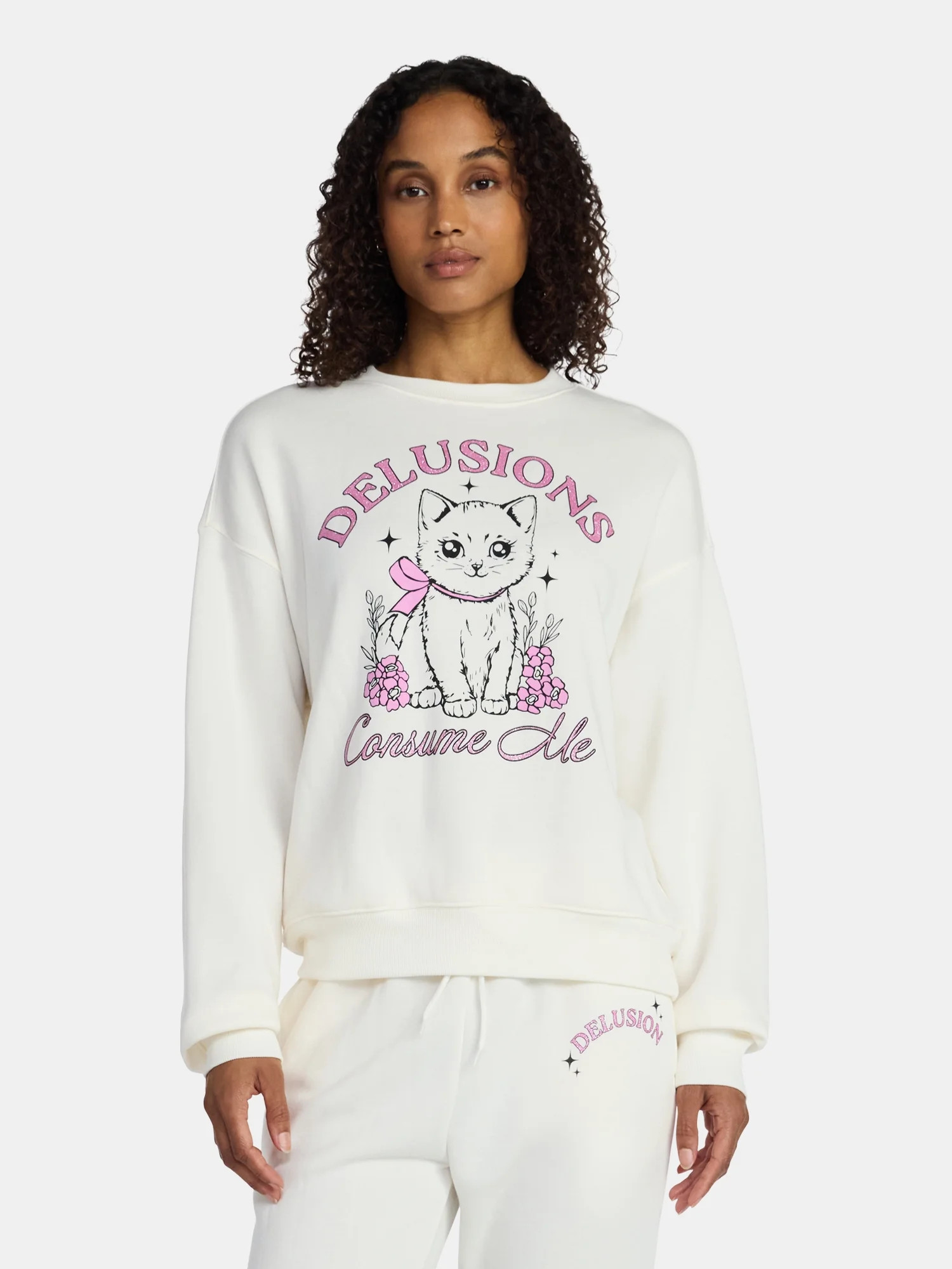 Delusions Consume Me Women's Graphic Sweatshirt with Long Sleeves, Sizes XXS-XXL | Walmart (US)
