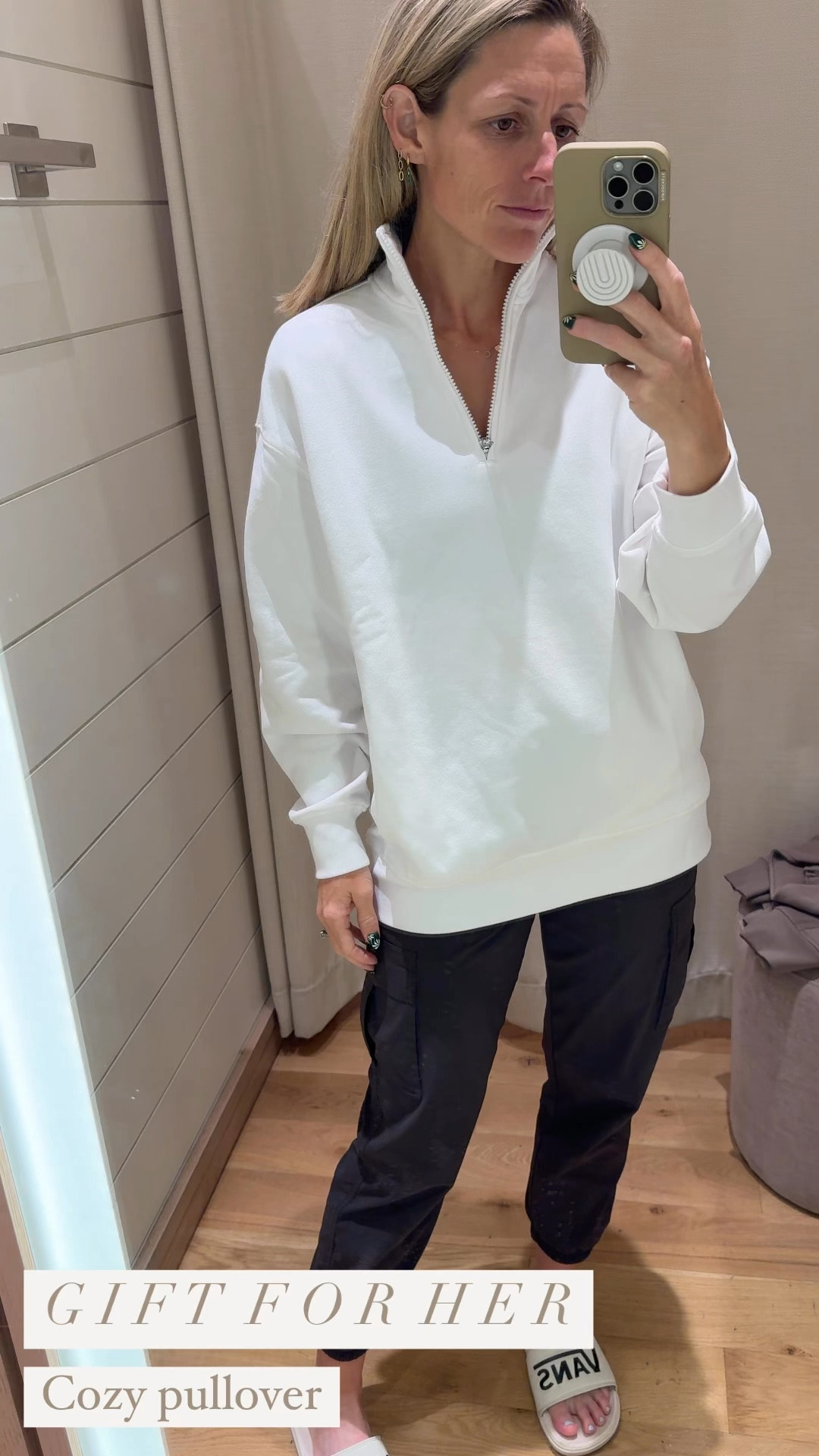 The most giftable pullover!  Love this super soft and cozy fleece quarter zip, I own it in multiple colors.  Easy to throw on with leggings.  

#giftsforher #giftsgormom #cozygift #loungewear #sweatshirt

#LTKSeasonal #LTKVideo #LTKGiftGuide