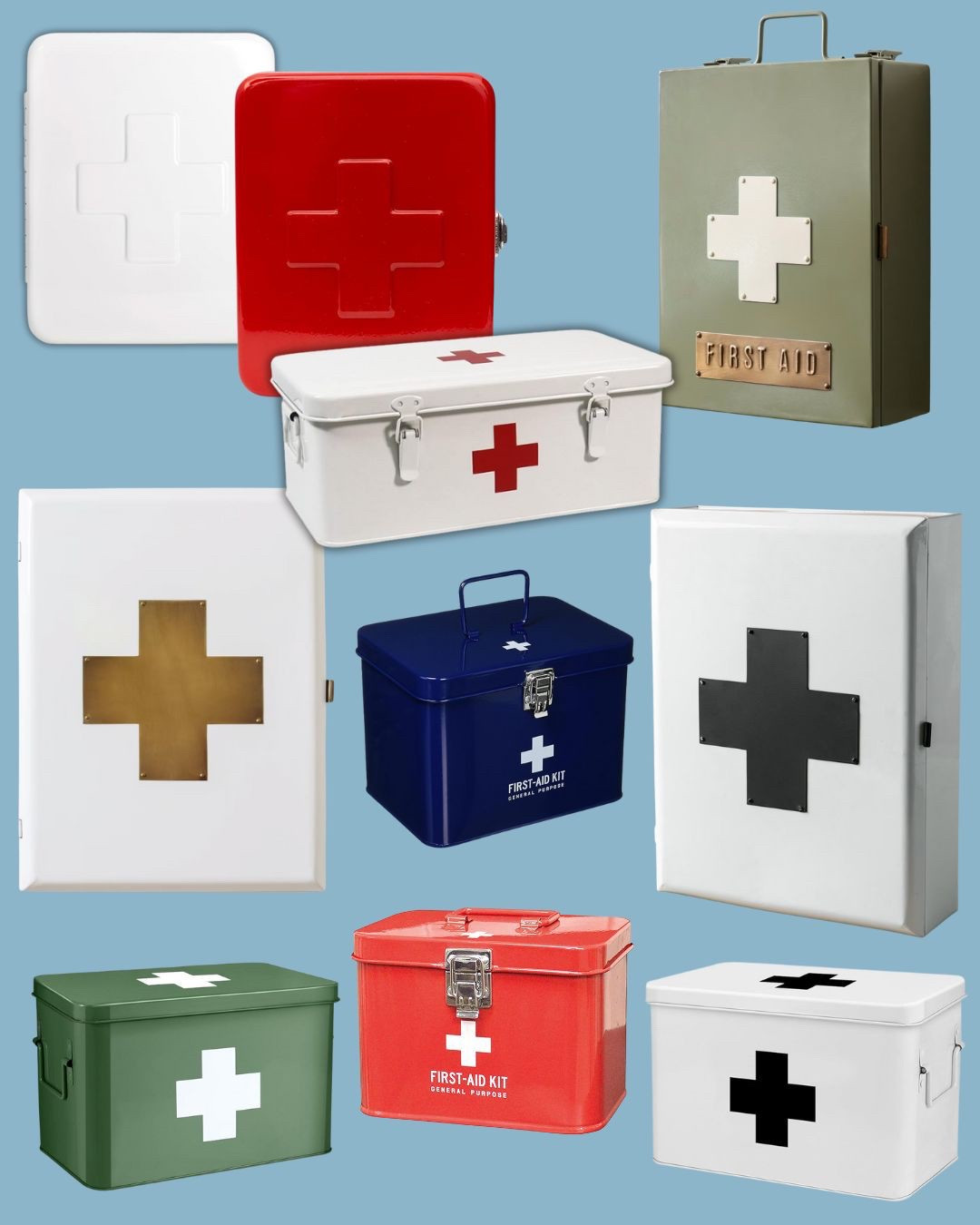My favorite thing in our new powder room is the metal, wall-mounted first aid box. I’ve linked the one we used plus some other options I love. Some are wall-mounted—others are boxes to sit on a counter. Some are smaller than others—check the dimensions :) #firstaid #bathroomdecor

#LTKFindsUnder50 #LTKHome