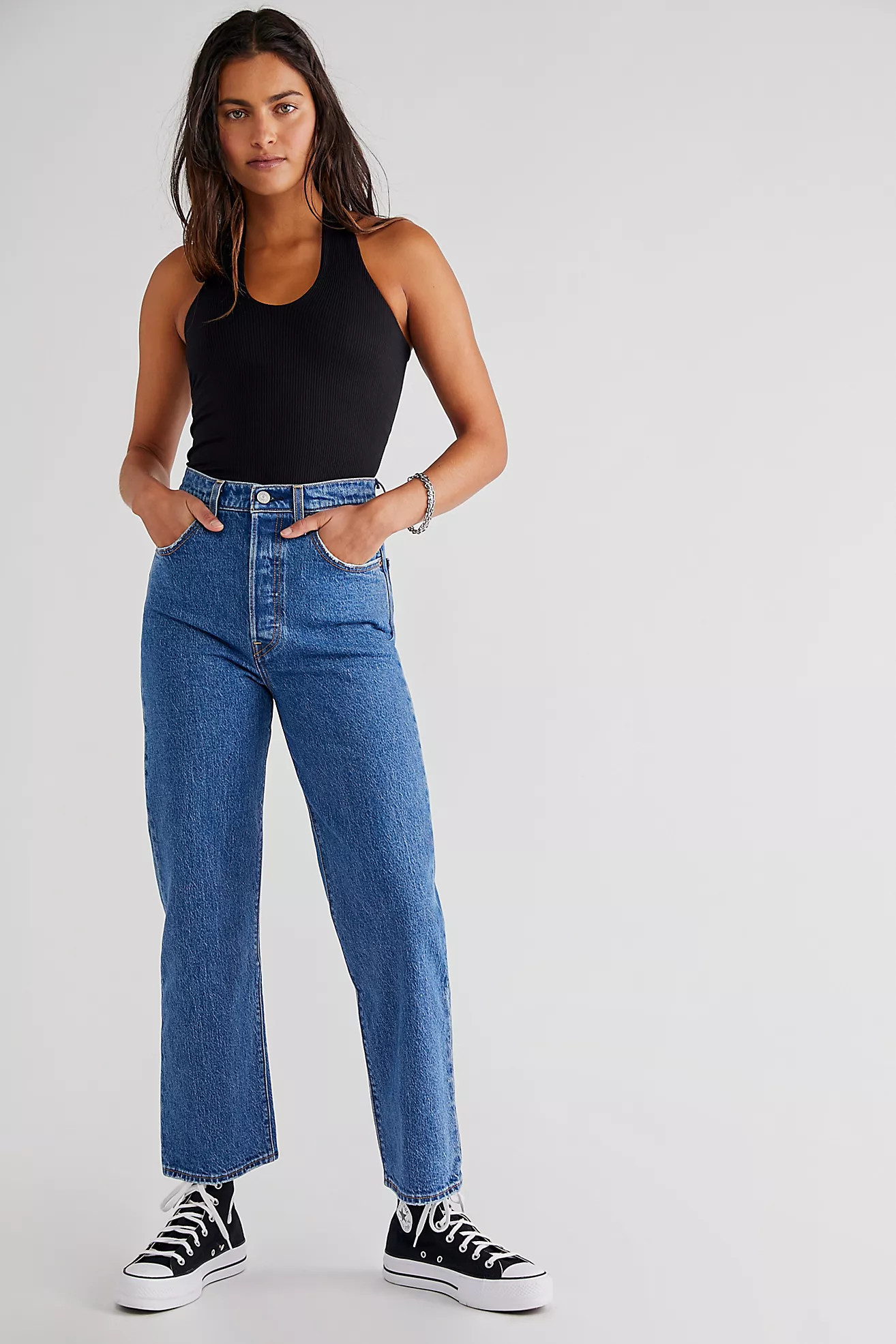 Levi's Ribcage Straight Ankle Jeans | Free People (Global - UK&FR Excluded)