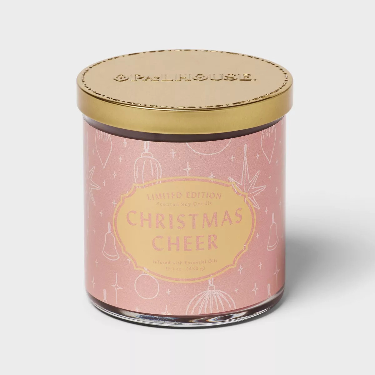 15.1oz Limited Edition Lidded Glass Jar 2-Wick Christmas Cheer with Printed Scene Label Clove Can... | Target