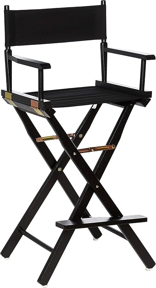 Casual Home Director's Chair ,Black Frame/Black Canvas,30" - Bar Height | Amazon (US)