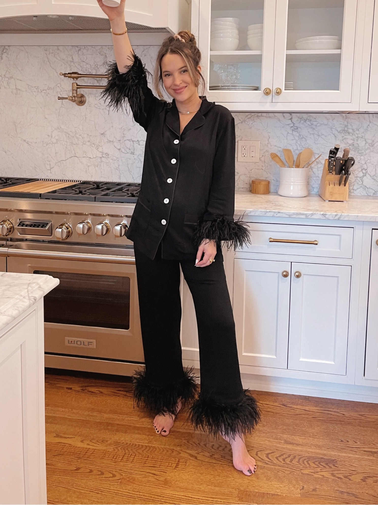 Ready for a luxe gift to put on your list? These feather pajamas are it! Linking a few similar vibes for less. These run tts (wearing a small) 

#LTKGiftGuide #LTKstyletip