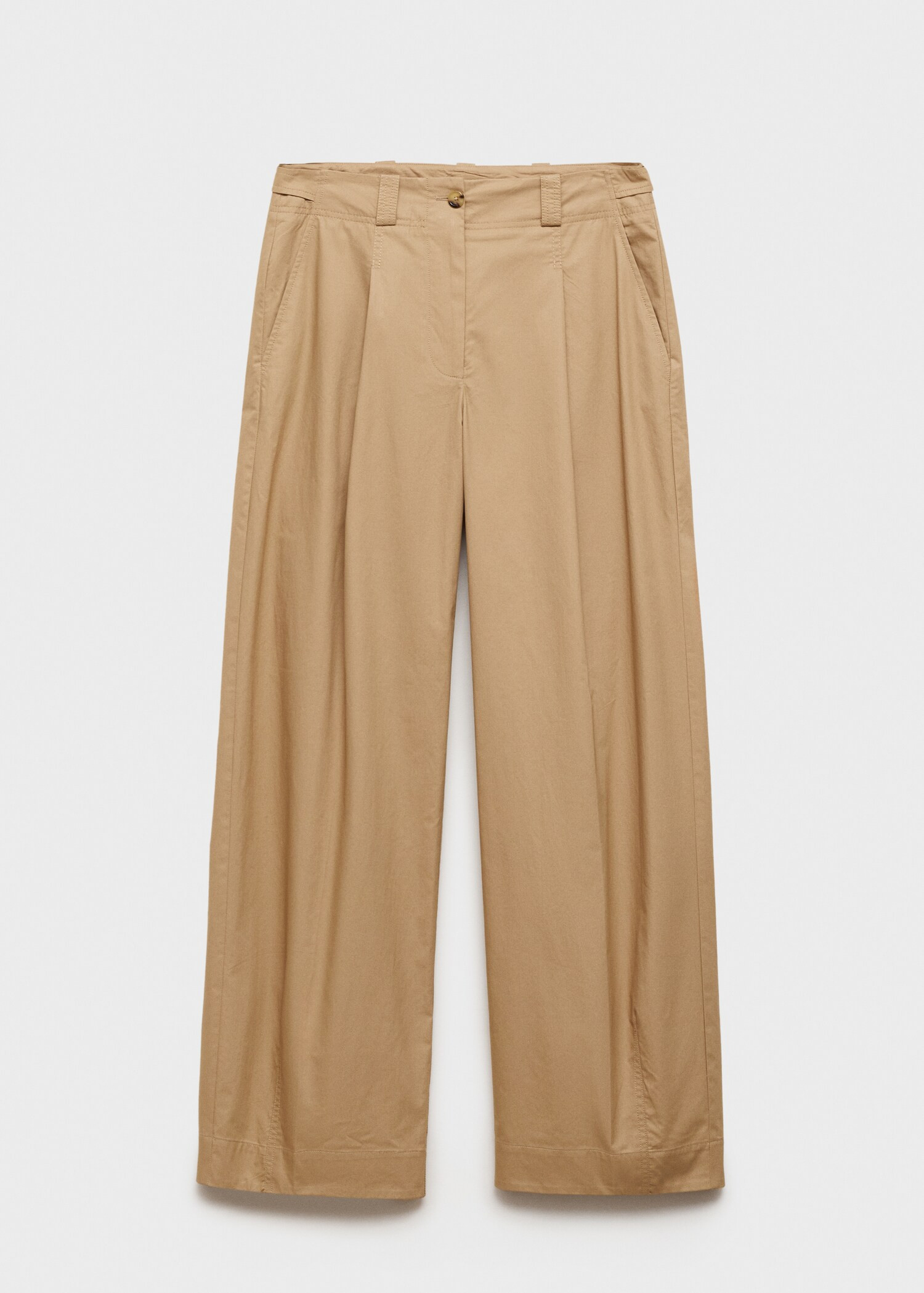 Wideleg pleated pants - Woman | MANGO USA | MANGO (US)