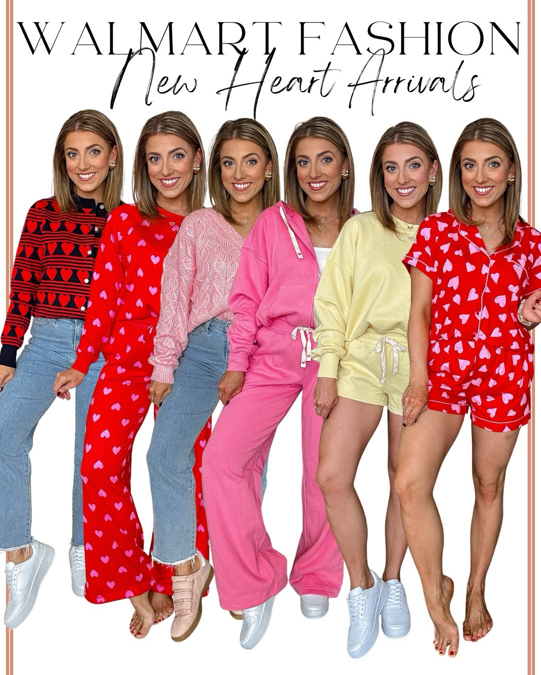 Walmart Heart Finds You’ll Love ❤️✨ All Under $30

Sharing all of the cutest Walmart heart finds and every single piece is under $30. From cozy heart sweaters and cardigans to matching fleece sets, pajamas, lounge pieces, and playful heart prints, these are the perfect affordable styles for adding a fun, festive touch to your everyday wardrobe.

These pieces are easy to mix and match, comfy enough for everyday wear, and cute enough for Valentine’s Day, Galentine’s, lounging, school drop-off, casual outings, or cozy nights at home. Walmart seriously nailed it with these heart-themed arrivals — stylish, wearable, and budget-friendly.

✨ All under $30
✨ Heart sweaters, sets & lounge
✨ Cozy, cute, and affordable

#WalmartFashion #WalmartFinds #WalmartStyle #HeartPrint #ValentinesStyle #AffordableFashion #Under30Finds #EverydayOutfits #ComfyStyle #LTKFinds