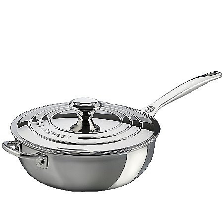 Le Creuset Stainless Steel 3.5-qt Saucier Pan with Lid | QVC