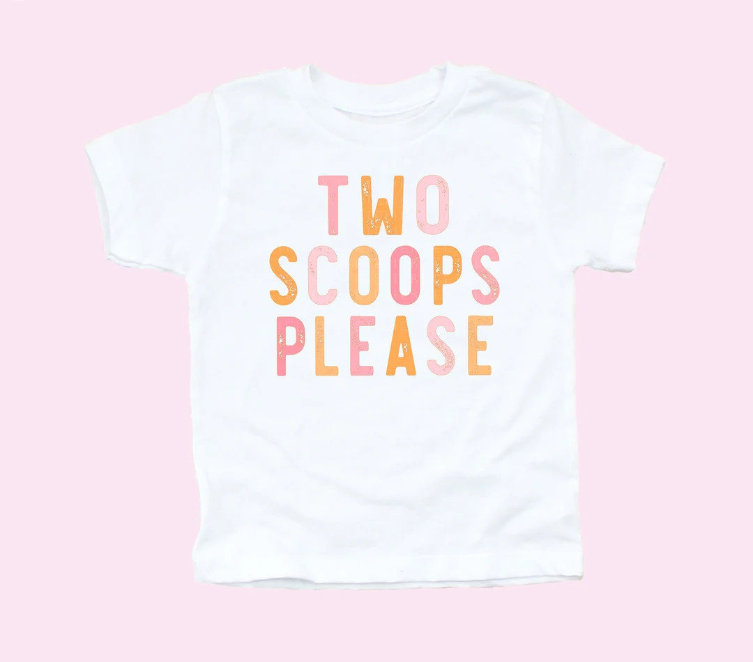 2nd Birthday Shirt Two Scoops Please Shirt Ice Cream Shirts 2 Scoops Summer Toddler Tee Kids Grap... | Etsy (US)