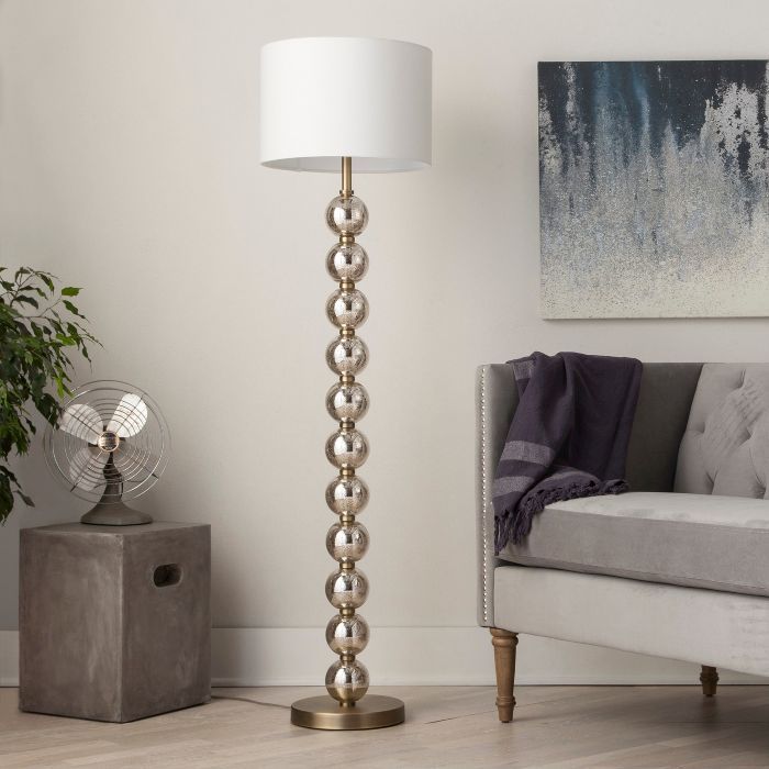 Mercury Glass Stacked Ball Floor Lamp Brass Includes Energy Efficient Light Bulb - Threshold™ | Target