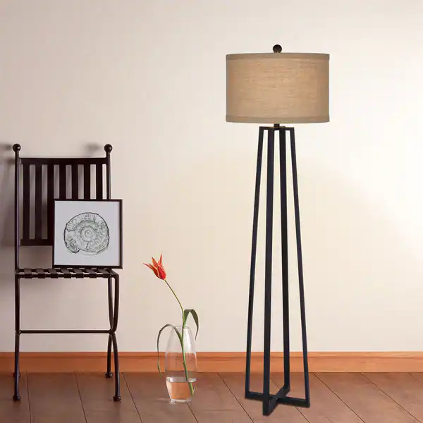 62 inch Black Molded Metal Floor Lamp | Bed Bath & Beyond