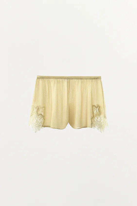 GEORGETTE LACE SHORTS | Zara US