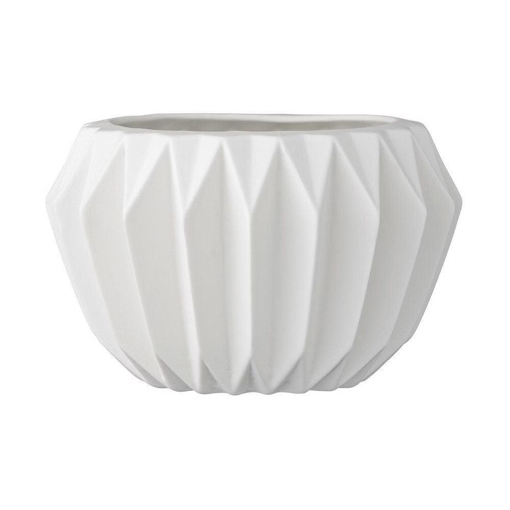 Ceramic Fluted Flower Pot - White (6"") - 3R Studios | Target