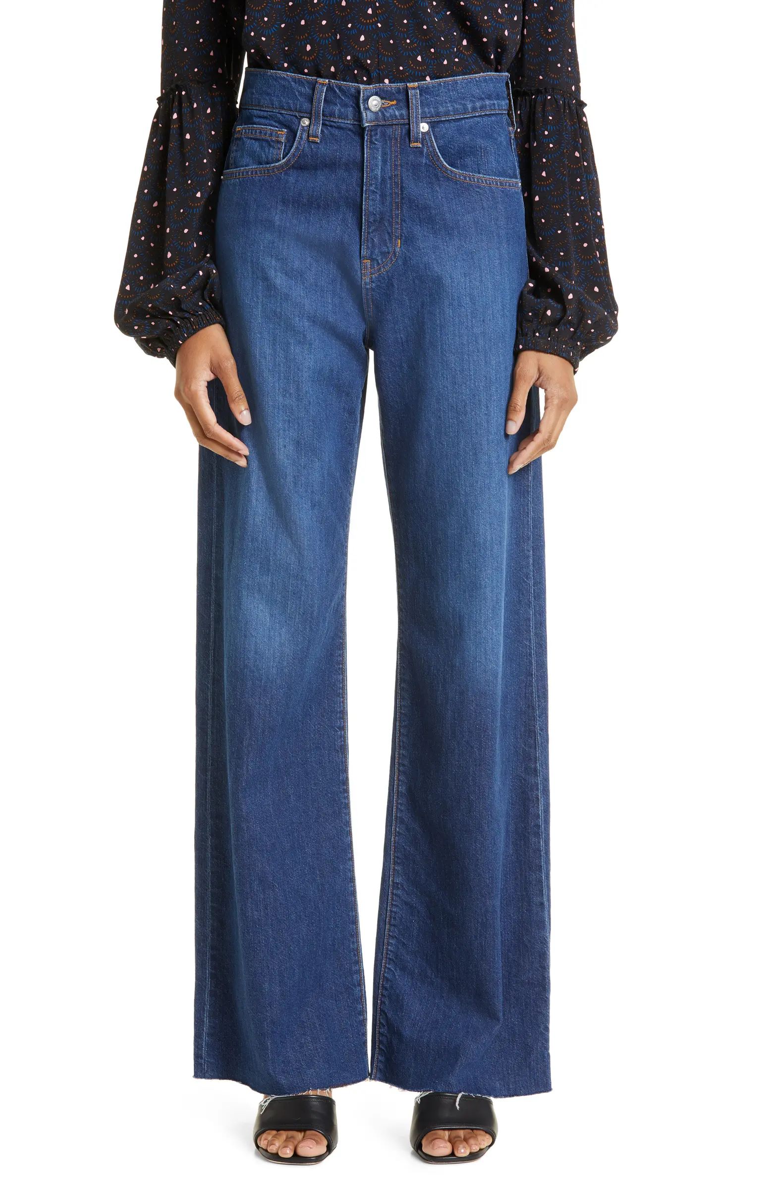 Taylor Raw Hem High Waist Wide Leg Jeans | Nordstrom