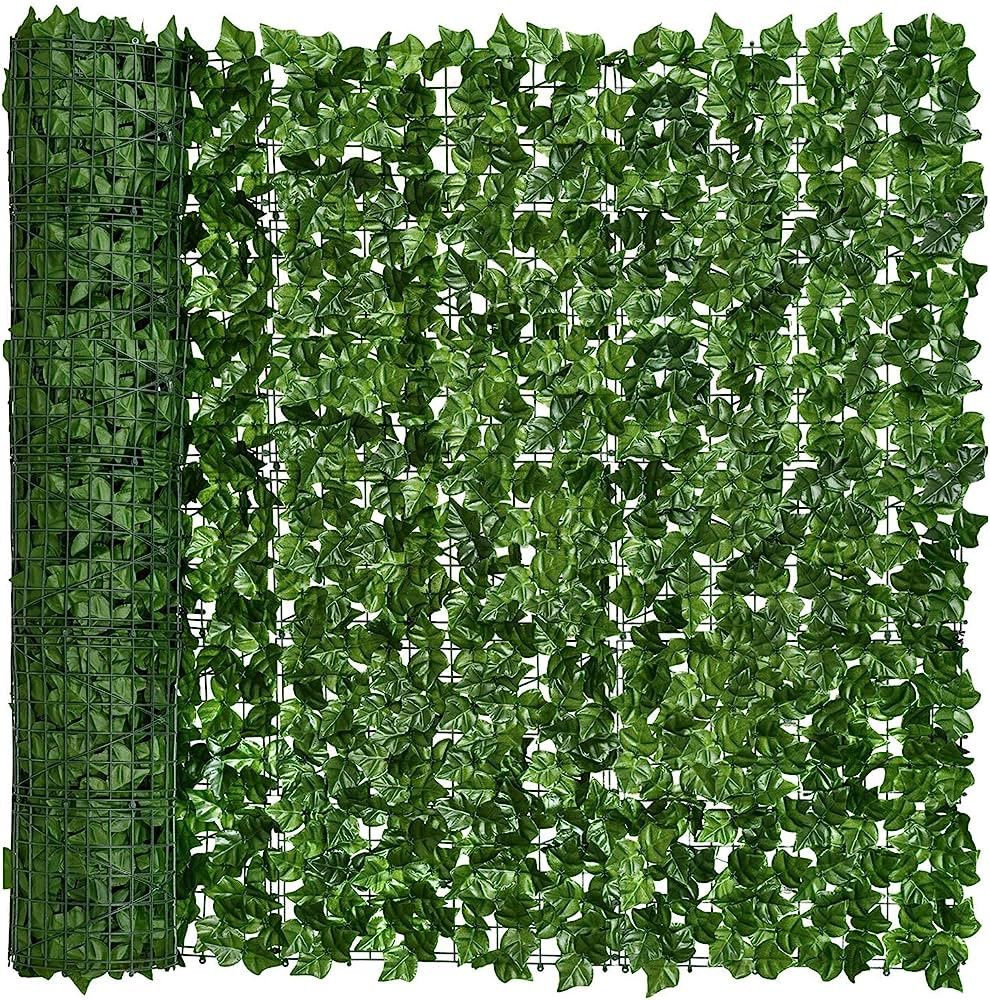 DearHouse Artificial Ivy Privacy Fence Wall Screen, 39.3x236.2inch Artificial Hedges Fence and Fa... | Amazon (US)