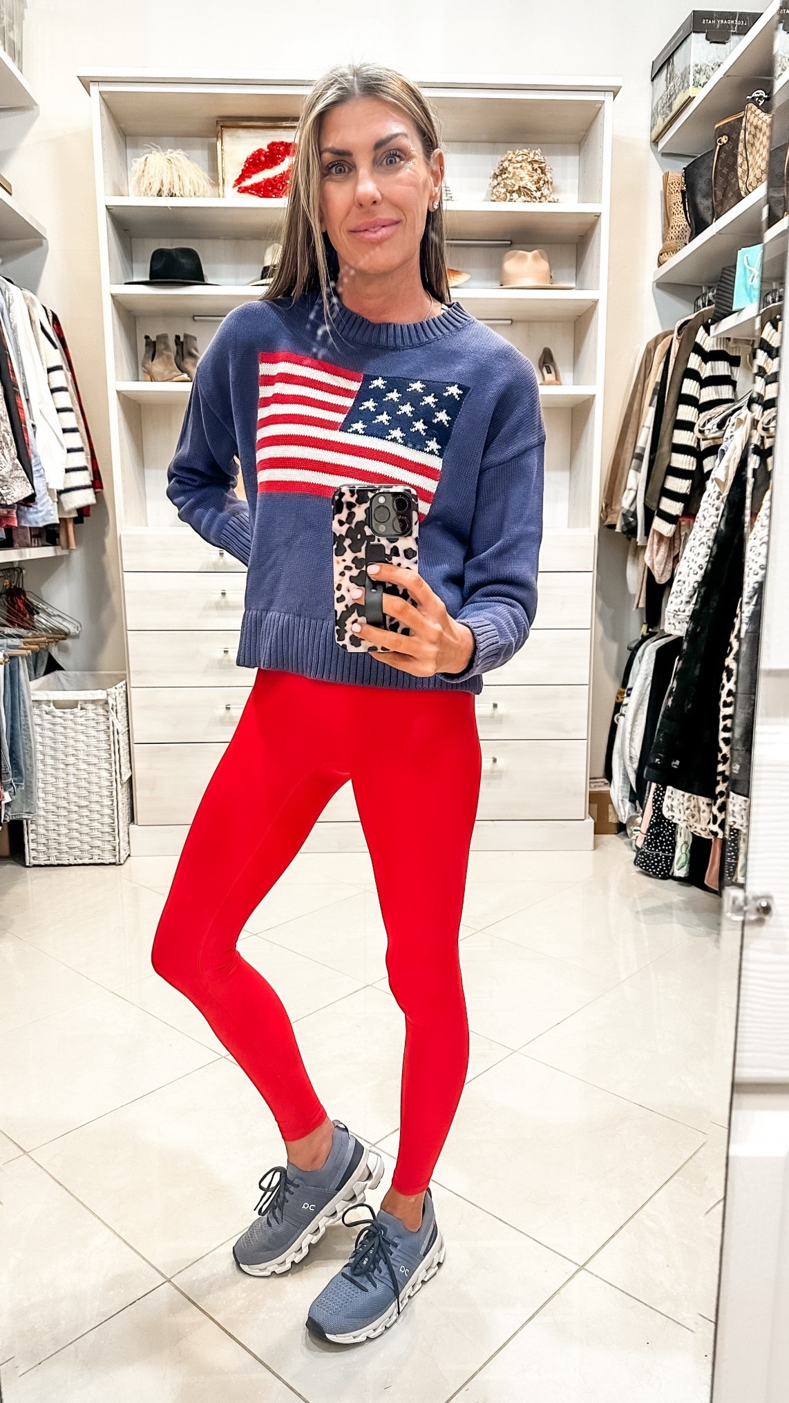 Team USA 🇺🇸 this sweater is on sale for under $15. I’ve linked similar options as well. 

I’m in a small in these 🍑 boost leggings. So good! 

#LTKfitnessgoals #LTKActive #LTKOver40