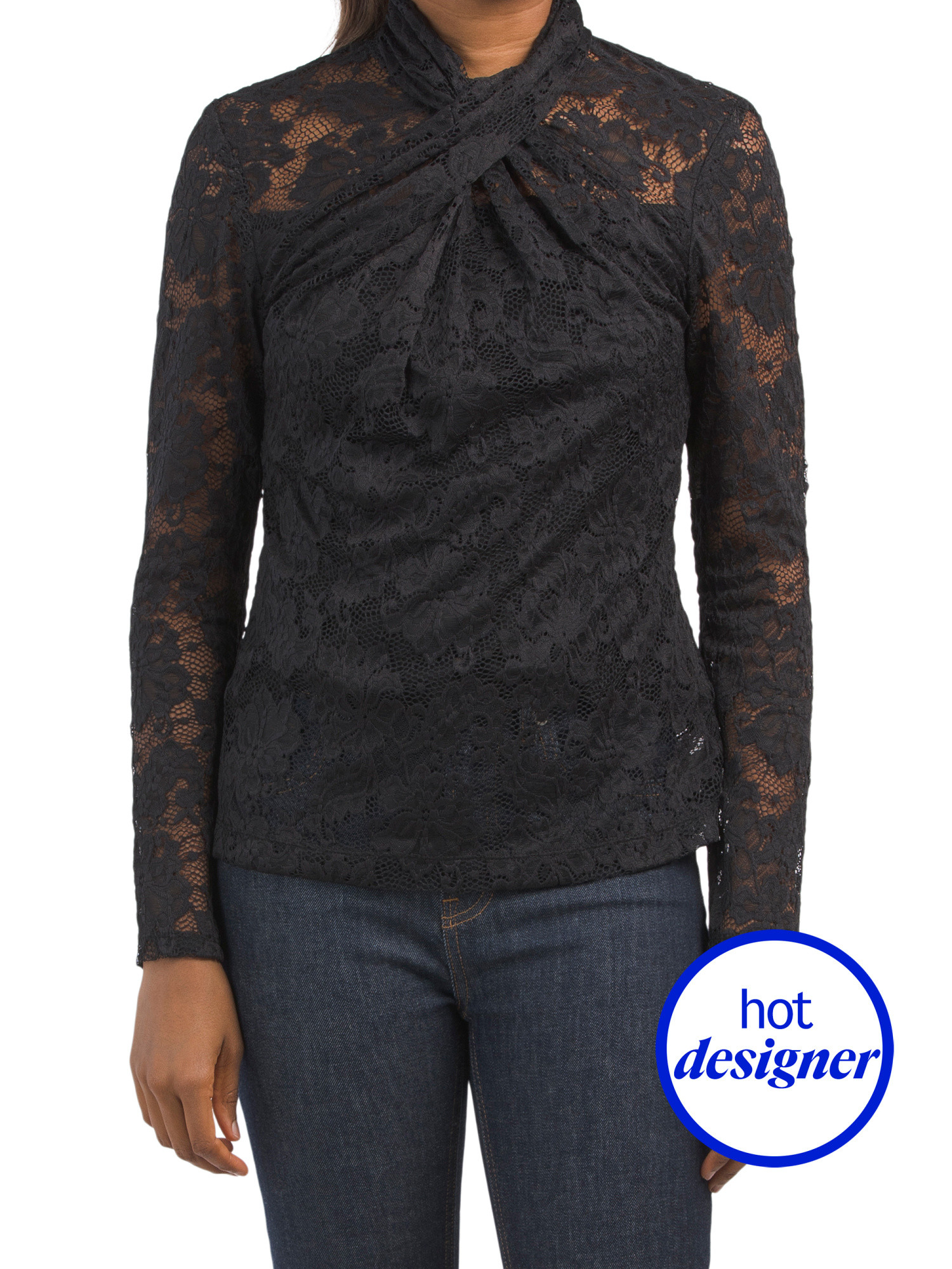 Twist Front Lace Top | Long Sleeve Tops | Marshalls | Marshalls