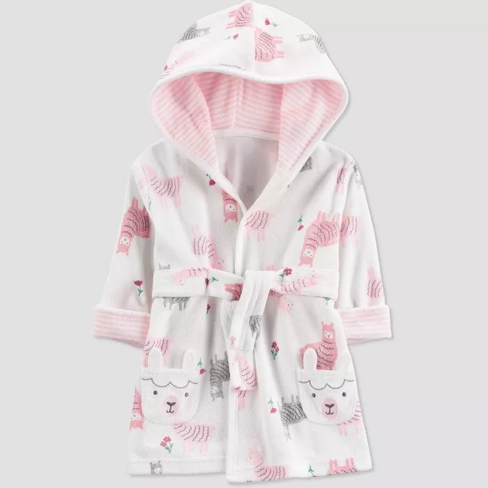 Baby Girls' Llama Bath Robe - Just One You® made by carter's Pink/White | Target