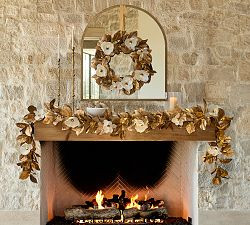 Gold Magnolia Leaf Wreath - 28"Diam | Pottery Barn (US)