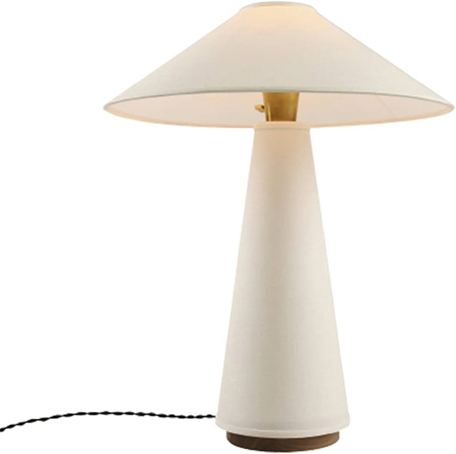Table Lamp White Bedside Table Lamps with Cloth Lampshade Simple Table Lamp for Living Room Bedro... | Amazon (US)