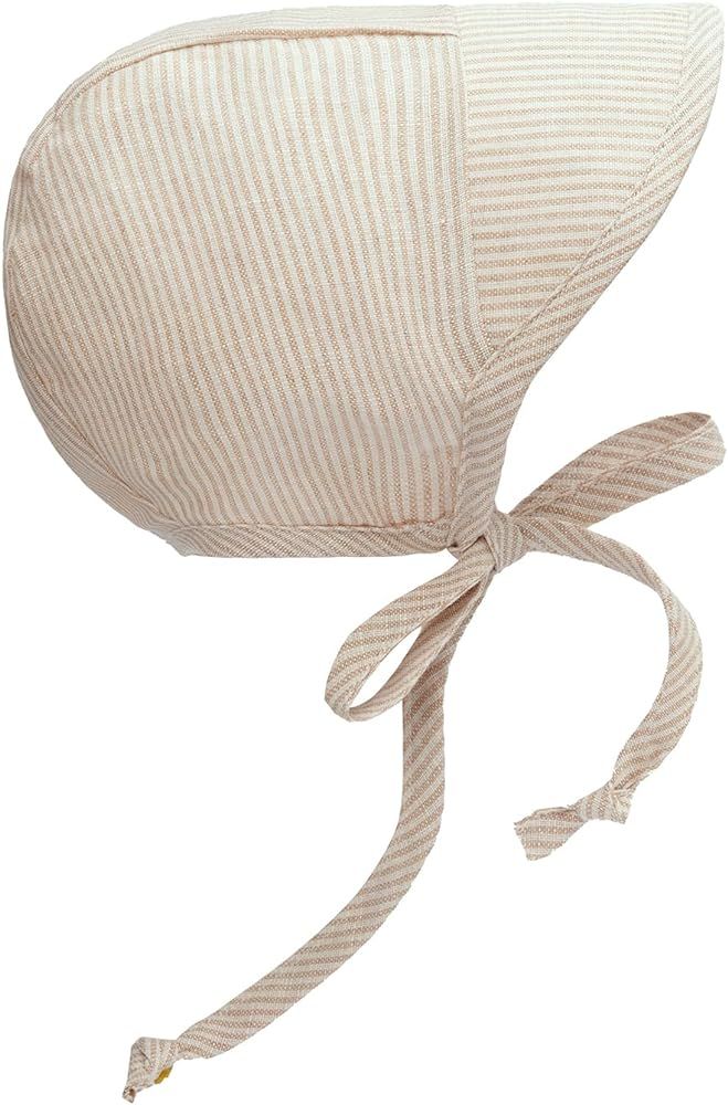 Baby Sun Hat UPF 50+ UV Linen Stripe Bonnet Cotton-Lined for Boys Girls Child Cap Kids Swim hat | Amazon (US)