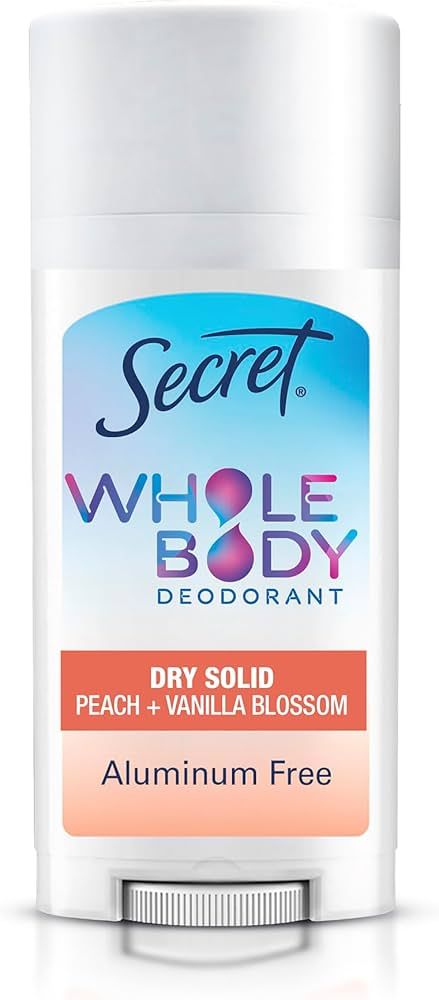 Secret Whole Body Deodorant Stick for Women, Peach & Vanilla Scent, Aluminum Free Deodorant Stick... | Amazon (US)