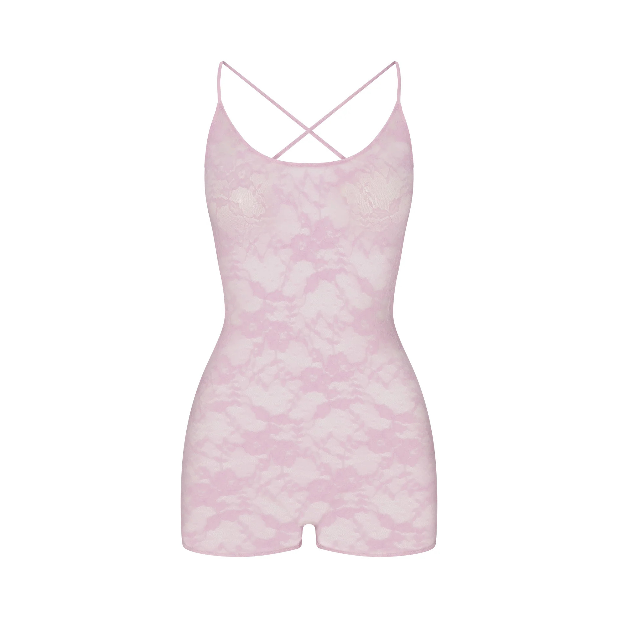 STRETCH LACE LOW BACK ONESIE | BABY PINK | SKIMS | SKIMS (US)