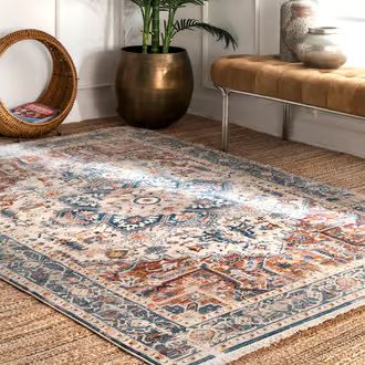 Rugs USA Ivory Edessa Timeworn Medallion rug - Transitional Rectangle 9' x 12' | Rugs USA