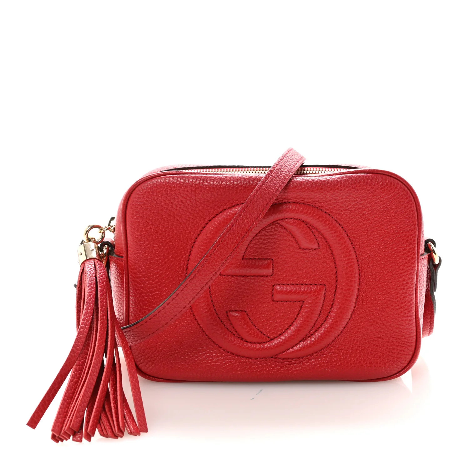 Gucci Pebbled Calfskin Small Soho Disco Bag Tabasco Red 1881303 | FASHIONPHILE (US)