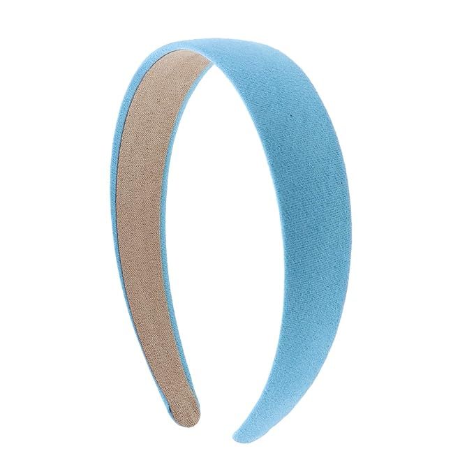 1 Inch Wide Suede Like Headband Solid Hair band for Women and Girls (Light Blue) | Amazon (US)