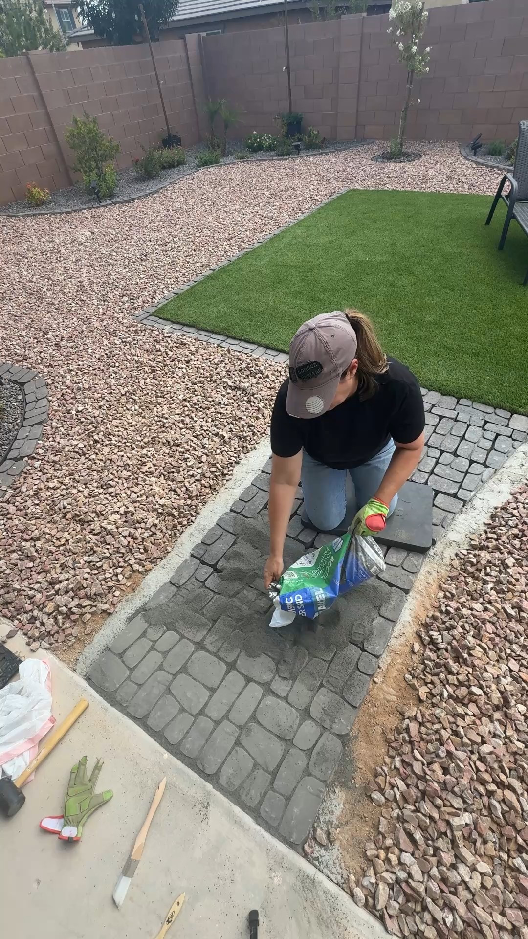 The not-so-glamorous part of DIY that makes all the difference 🙌 Linking the polymeric sand I used to finish my backyard walkway  

#LTKHome