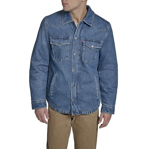 Levi's Men's Cotton Western Shirt Jacket, Medium Wash Denim, XX-Large | Amazon (US)