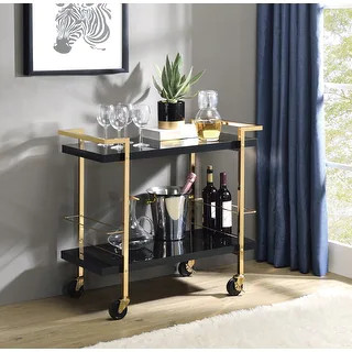 Alios Serving Cart with Gold Frame | Bed Bath & Beyond