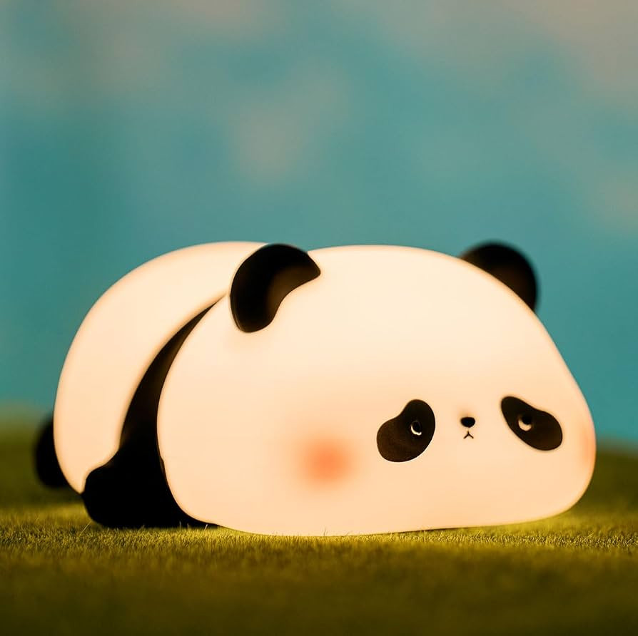 HAPPYBAG Cute Rechargeable Panda Night Light for Kids Room,Silicone Touch Night Light for Baby Nu... | Amazon (US)