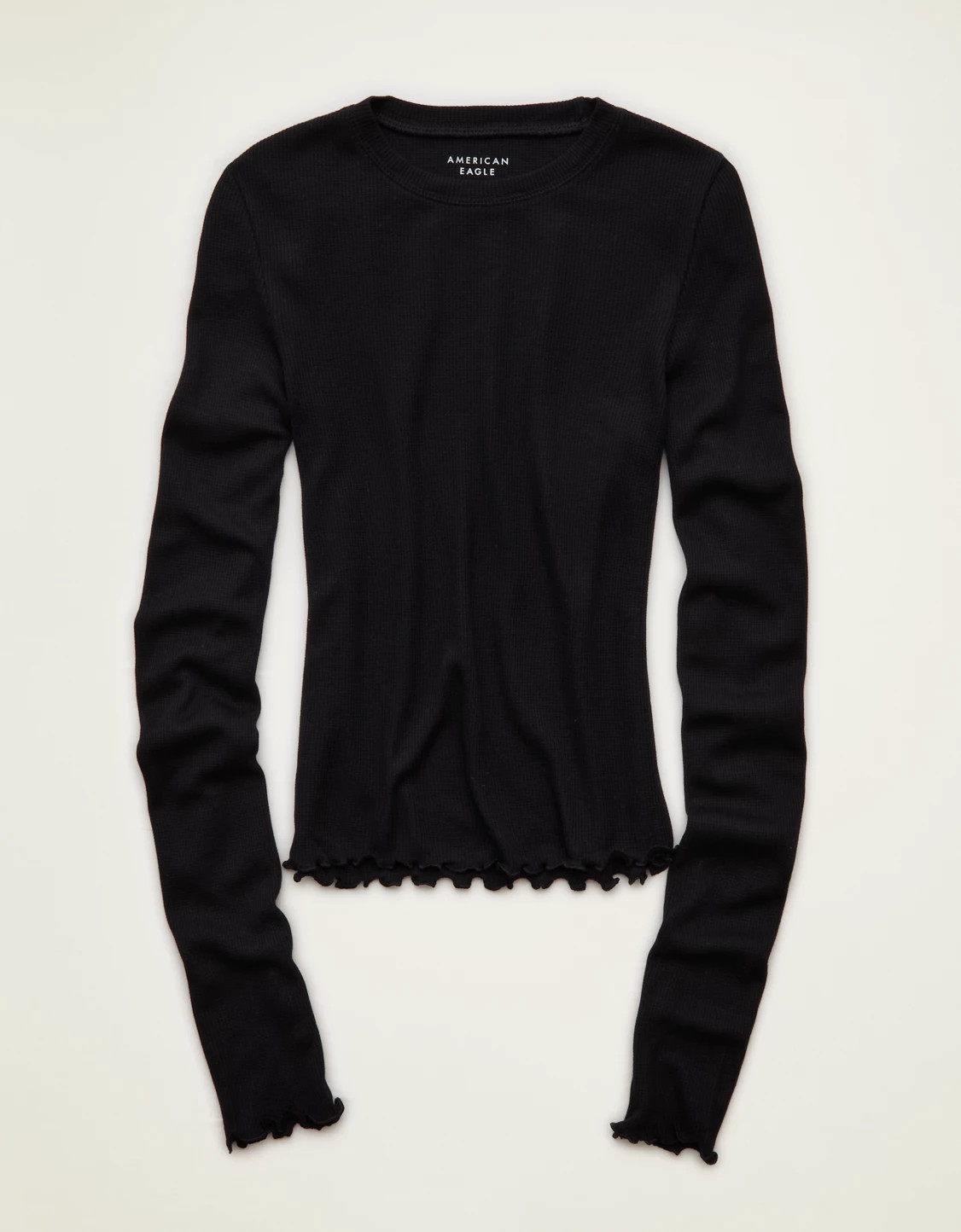 AE Soft & Sexy Waffle Long-Sleeve T-Shirt | American Eagle Outfitters (US & CA)