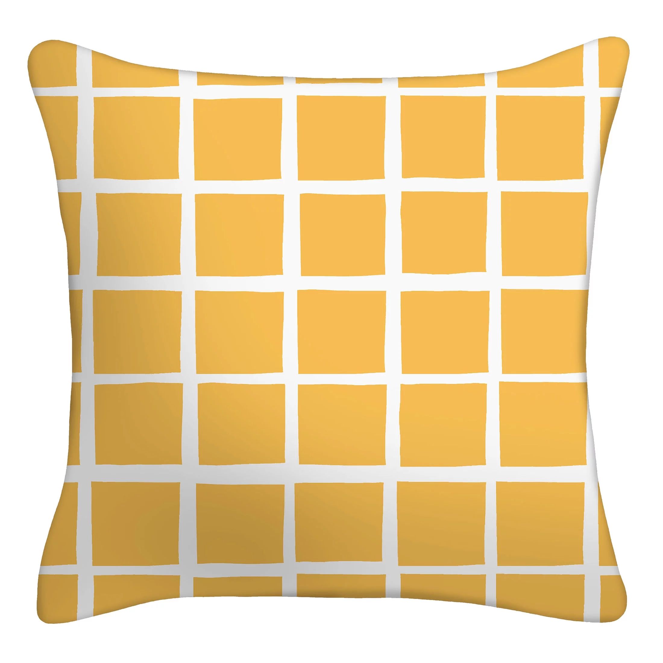 Mainstays 16" x 16" Squares Decorative Throw Pillow, Yellow - Walmart.com | Walmart (US)