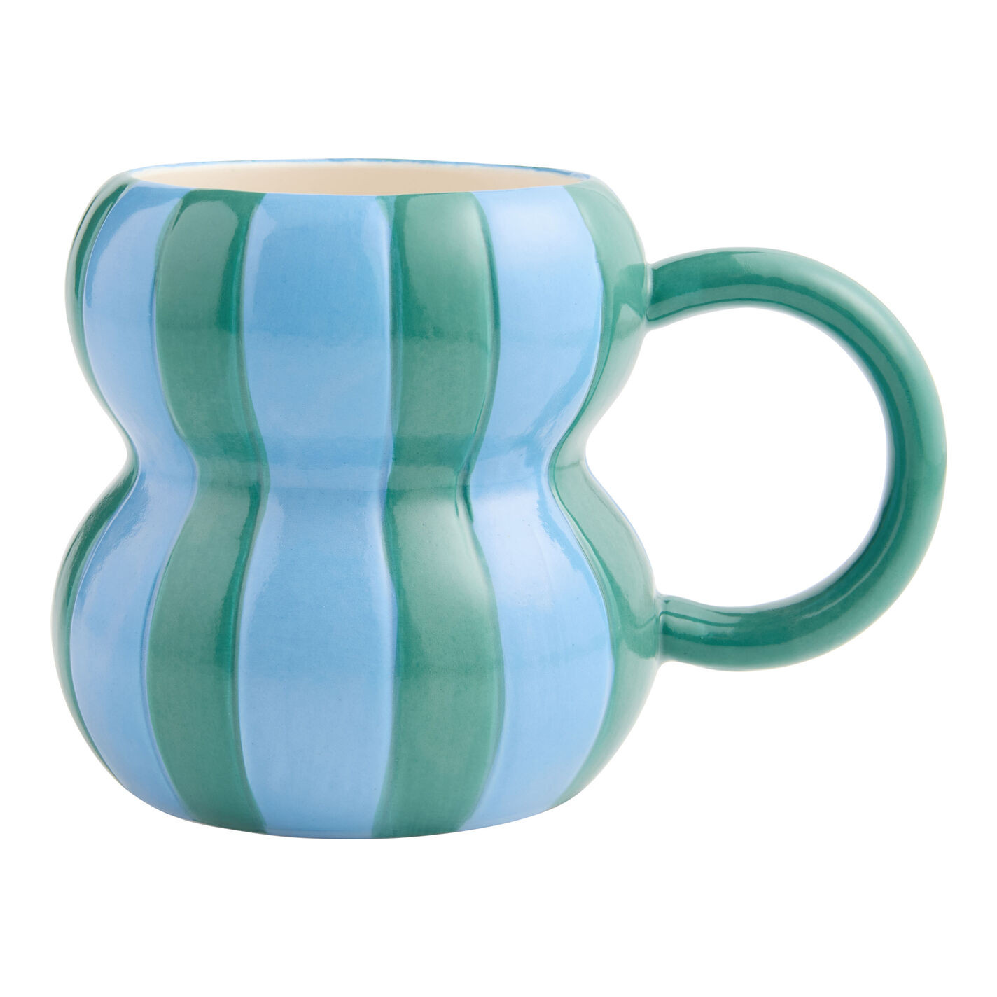 Wavy Bubble Stripe Hand Painted Ceramic Mug | World Market