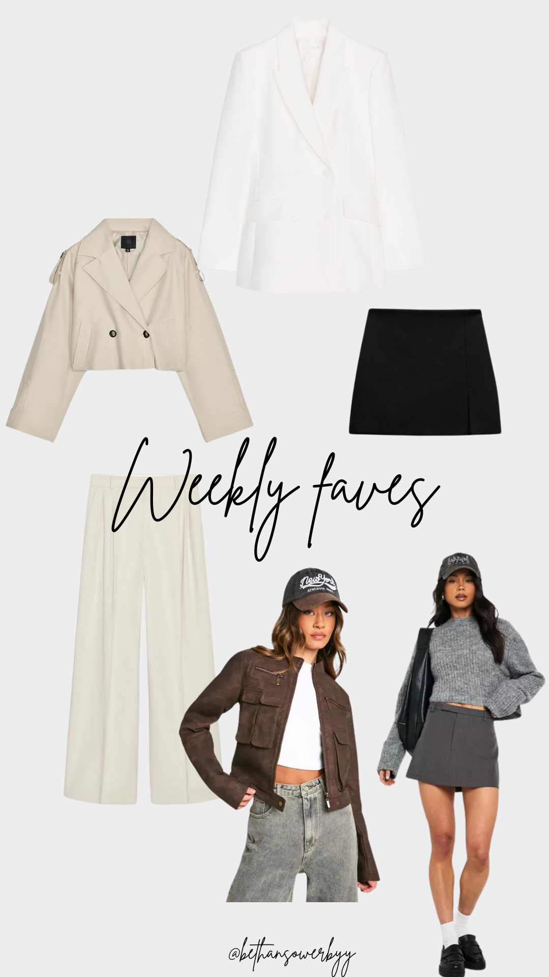 Weekly Favourites, Best Selles, Zara, Spring Outfit, Boohoo, Faux Leather Biker Jacket, Tailored Mini Skirt, Skort, Blazer, Wide Leg Trousers 

 #LTKAprilSpotlight #LTKuk #LTKspring