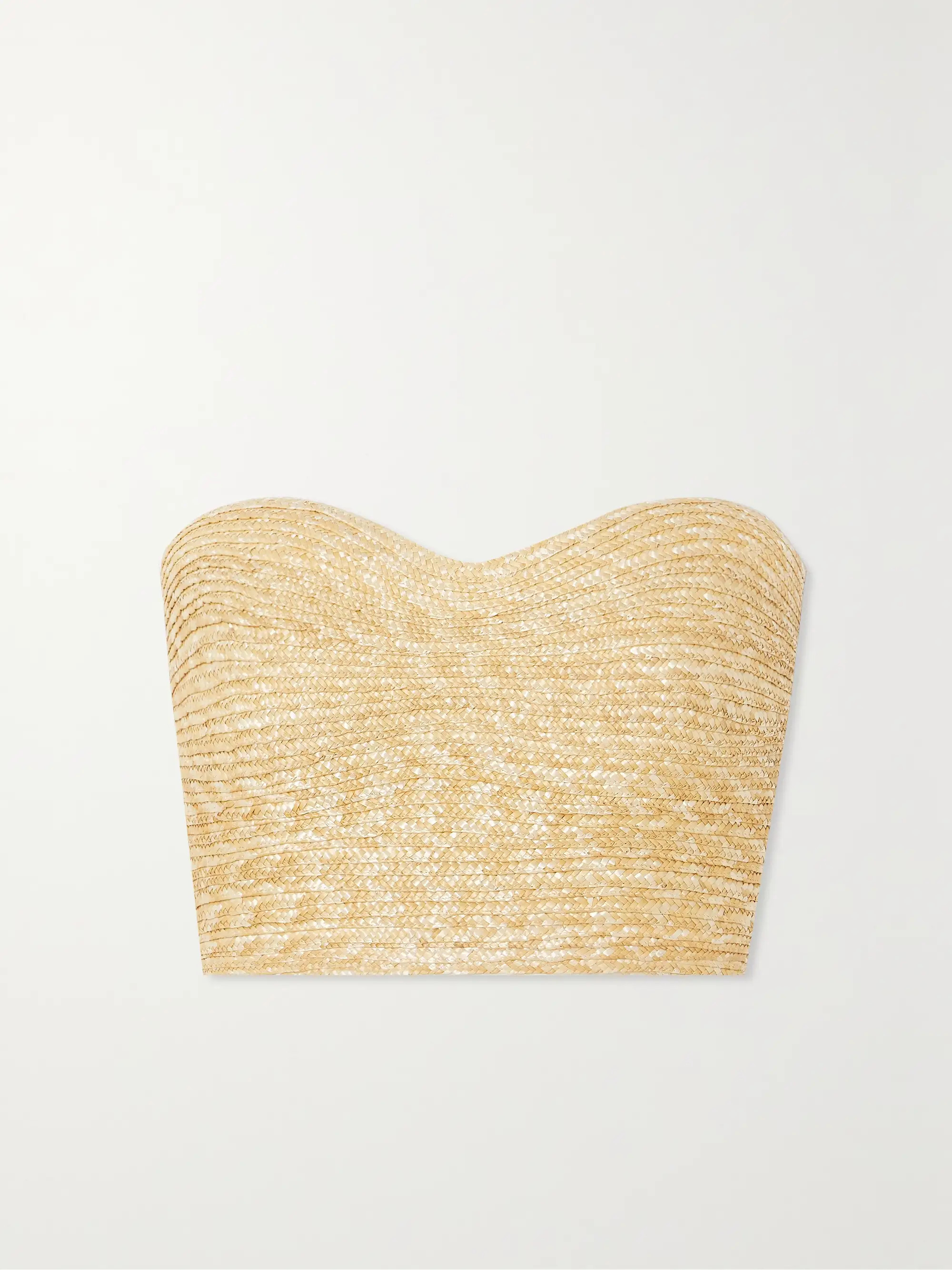 Jacira strapless cropped raffia top | NET-A-PORTER (US)