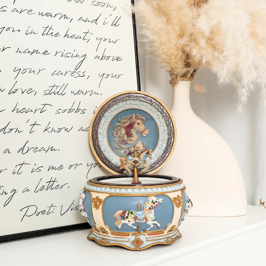 Personalized Carousel Horse Music Box, Custom Carousel Music Box, Custom Engraved Music Box, Pers... | Etsy (US)